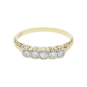 Damen Ring 585/000 (14 Karat) Gold Brillanten getragen...