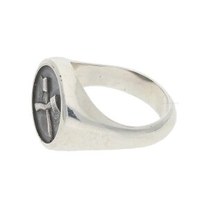 Siegelring Silber 925 geschwärzt Äxte Second...