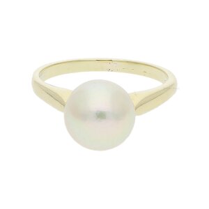 Damen Ring 585/000 Gold Akoya Zuchtperle getragen...