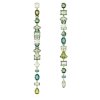 Swarovski Ohrhänger Gema Drop 5657390 Asymmetrisches Design, Verschiedene Schliffe, Extralang, Grün, Goldlegierungsschicht
