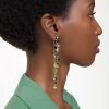 Swarovski Ohrhänger Gema Drop 5657390 Asymmetrisches Design, Verschiedene Schliffe, Extralang, Grün, Goldlegierungsschicht