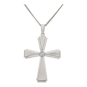 Kreuz Anhänger mit Diamanten 585/000 (14 Karat) aus...
