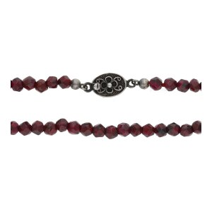 Dirndlkette Silber 835 geschwärzt Granat 25323386...