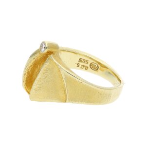 Diamantring 585 Gelbgold, aus zweiter Hand, getragen...