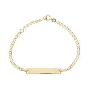 Gravur Armband Gold 585 Stegpanzer Kinder JL10-03-3542...
