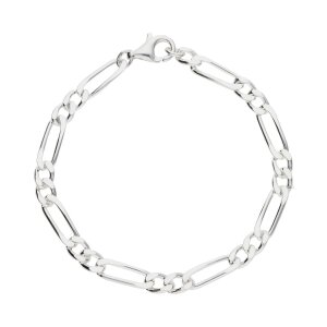 JuwelmaLux Armband Figaro diamantiert 925/000 Sterling Silber JL50-03-0070
