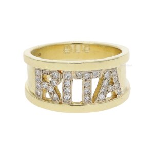 Damen Ring 585/000 (14 Karat) Gold Handarbeit aus zweiter...