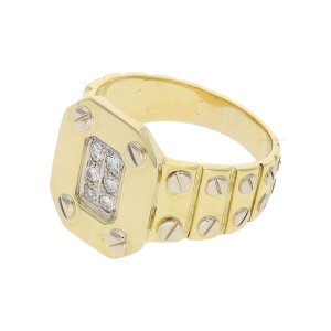 Damen Ring 750 Gold Second Hand mit Brillanten, getragen