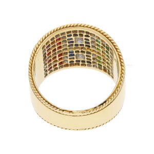 750/000 (18 Karat) Gold Ring mit Brillant, Rubin, Saphir...