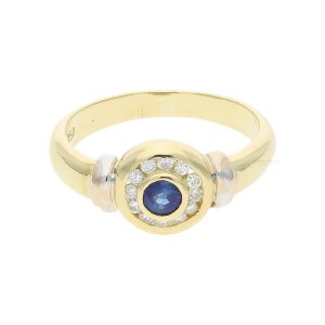 Saphir Ring Gold 750 Brillanten Second Hand 25323495...