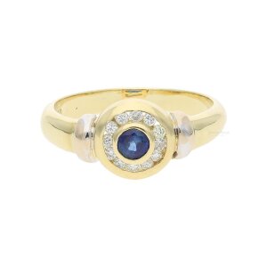 Saphir Ring Gold 750 Brillanten Second Hand 25323495...