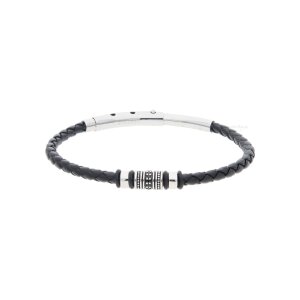 Mabina Armband aus Leder, Edelstahl, Sterling Silber,...