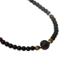 Mabina Herren Steinkette 925/000 Sterling Silber mit schwarzem Achat und Tigerauge 553593