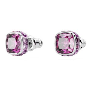 Swarovski Birthstone Ohrstecker 5660797 Kissenschliff, Februar, Rosa, Rhodiniert