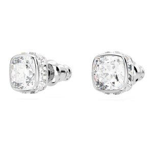 Swarovski Birthstone Ohrstecker 5661957 Kissenschliff, April, Weiß, Rhodiniert