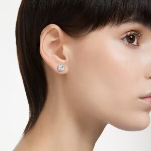 Swarovski Birthstone Ohrstecker 5661957 Kissenschliff, April, Weiß, Rhodiniert