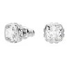 Swarovski Birthstone Ohrstecker 5661957 Kissenschliff, April, Weiß, Rhodiniert