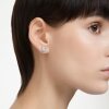 Swarovski Birthstone Ohrstecker 5661957 Kissenschliff, April, Weiß, Rhodiniert