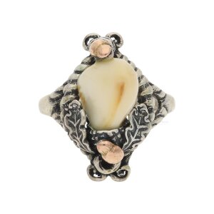 Handarbeit Trachten Ring 835 Silber 585 Rotgold Grandel...