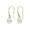Perlen Ohrhänger aus Gold mit Süßwasser Zuchtperle, Second Hand, 25323553, getragen