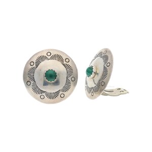 Handgefertigte Ohrclips mit Malachit aus 925/000 Silber,...