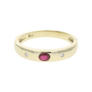 Rubin Ring Gold 585 Diamant Second Hand 25323579 getragen