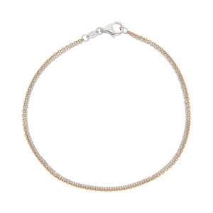 JuwelmaLux Bicolor 2-reihiges Armband aus Rotgold und...