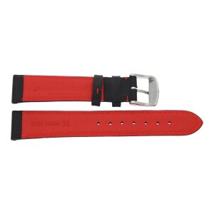 JuwelmaLux Uhrband rot und schwarz aus Leder JL38-10-0231