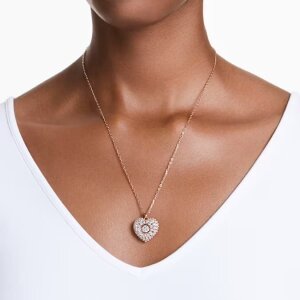 Swarovski Anhänger Hyperbola 5680402 Herz, Weiß, Roségold-Legierungsschicht