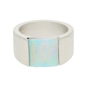 Silber Ring 925 synth. Opal, Second Hand, getragen