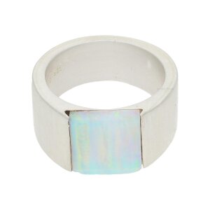 Silber Ring 925 synth. Opal, Second Hand, getragen