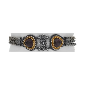 JuwelmaLux Trachten Armband, Echt Silber teils vergoldet, Herz mit Granat JL17-03-0041