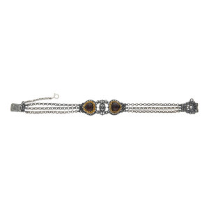 JuwelmaLux Trachten Armband, Echt Silber teils vergoldet, Herz mit Granat JL17-03-0041
