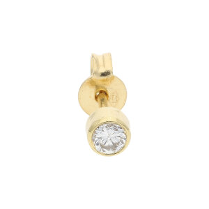 Einzel Diamant Ohrstecker Gold 750 Second Hand, getragen