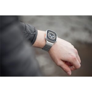 Apple Watch Armband Laimer UB1103-AW44 Titan SILVER EDITION silberfarben für Applewatch Gehäuse 42, 44, 45 und 49 mm