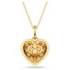 Swarovski Halskette Hyperbola 5680784 Oktagon Schliff, Kristallperlen, Herz, Rosa, Goldlegierungsschicht