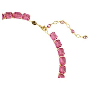 Swarovski Millenia Halskette 5683429 Oktagon-Schliff, Rosa, Goldlegierungsschicht
