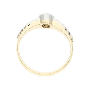 Solitär Ring Gold und Weißgold 585 Diamant...