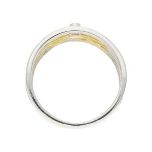 Platin Ring mit Gold Diamant Second Hand, getragen