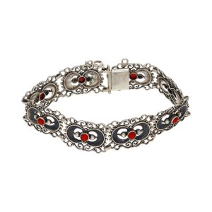 Korallen Armband echt Silber 835/000, Second Hand,...