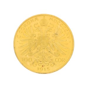 Goldm&uuml;nze &Ouml;sterreich 100 Kronen 1915 Franz...