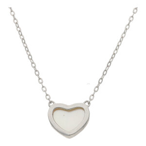 JuwelmaLux Herz Halskette 925 Silber mit Perlmutt...