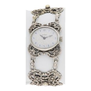 Trachtenuhr Silber Adora Mechanisch, Second Hand, getragen