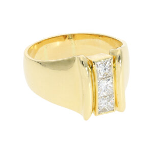 Diamantring Gold 750 mit Princess Diamanten 25324002 Second Hand, wie neu, getragen