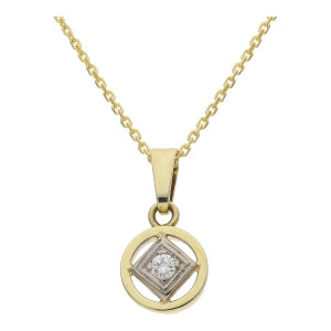 Diamant Anh&auml;nger 585 Gold Second Hand, getragen