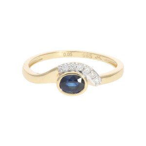 Goldring 585 mit Diamant und Saphir JL10-07-3562 JuwelmaLux