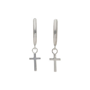 JuwelmaLux Creolen mit Anhänger Kreuz in Silber 925...