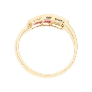 585 Goldring Rubin Saphir Diamant Second Hand 25324099...