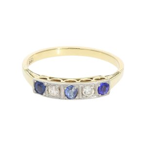 Damen Ring 585 Gold Saphire Brillanten getragen 25324125...