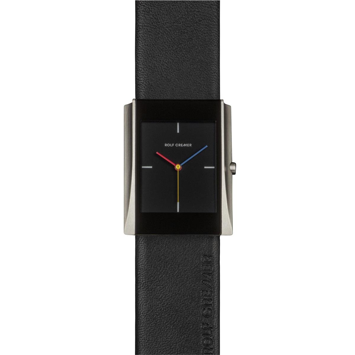 507814 Rolf Cremer Panorama Herren Uhr, Leder Schwarz